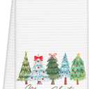 Merry Christmas Tree Kitchen Towels, Cute Winter Xmas Tree Hand Towels for Bathroom Decor, Winter Holiday Christmas Dishcloths Dish Towel for Kitchen 16x24 Inches
