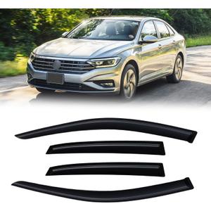 Window Rain Guards for 2019-2025 Volkswagen Jetta, Window Visor Guard Vent Wind Shade Deflector Rain Shield Protector Sun Visor for 19-25 Jetta,Tape-on/Outside-Mount, 4PCS