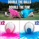 Gender Reveal Baseball Set - (Blue and Pink Balls) Exploding with Powder - Best Idea for Boy or Girl Baby Revealing Party Cute Gender Reveal Ideas Explosive Gender Ball Decorations