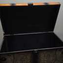 Household Essentials Vintage Wood Storage Trunk, Large, Blue Body/Brown Lid/Floral Design