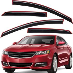 Lightronic Extra Durable Clip-on in-Channel Auto Vent Window Visor, Fit 2014-2020 Chevrolet Impala (EXCLUDES 2014-2016 Impala Limited), UV Protection Rain Guard, Original Wind Deflector, Smoke, 4Pcs