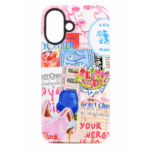 Compatible with iPhone 16 Case - Dual-Layer Protection, Hard Shell with Silicone Interior,Slim Scratch Resistant Shockproof for Woman Men - Coquette Coastal Cowgirl Collage