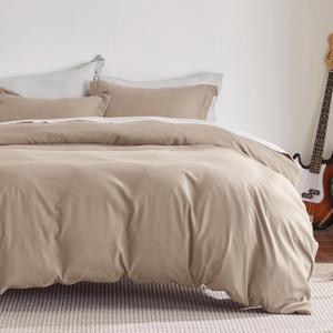 Bedsure Duvet Cover King Size - Soft Double Brushed Bedding Set for Kids & Adults, Zipper Closure, 3 Pieces, Includes 1 Duvet Cover (104"x90") & 2 Pillow Shams, NO Comforter, Hazel