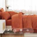Andency California King Comforter Set Burnt Orange - 7 Piece Cal King Bed in a Bag Boho Terracotta Tufted Bedding Sets, Rust Bed Set with Comforter, Sheets, Pillowcases & Shams