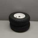 (2-Pack) 16x6.50-8 Pneumatic Tires on Rim - Universal Fit Lawn Mower and Yard Tractor Wheels - With Chevron Turf Treads - 3" Centered Hub and 3/4" Bushings - 396 lbs Max Weight Capacity