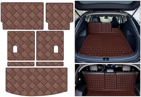 Cargo Mat Compatible with Acura MDX 2014-2020 Trunk Mat + 2ND&3RD Row Rear Backrest Mat Accessories, All Weather Premium Leather Car Trunk Liner Cover Protector