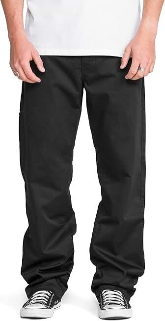 Volcom Men's Frickin Relaxed Chino Pant – Slant Pockets, Dual Back Pockets with Button Closure, 18" Leg Opening, 30