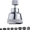 Faucet Aerator Faucet Sprayer Attachment, Kitchen Faucet Head Replacement with 4 Spray Modes, 360 Swivel Faucet Extender Anti-Splash Sink Sprayer Faucet Nozzle Head (Diamond, Silver)