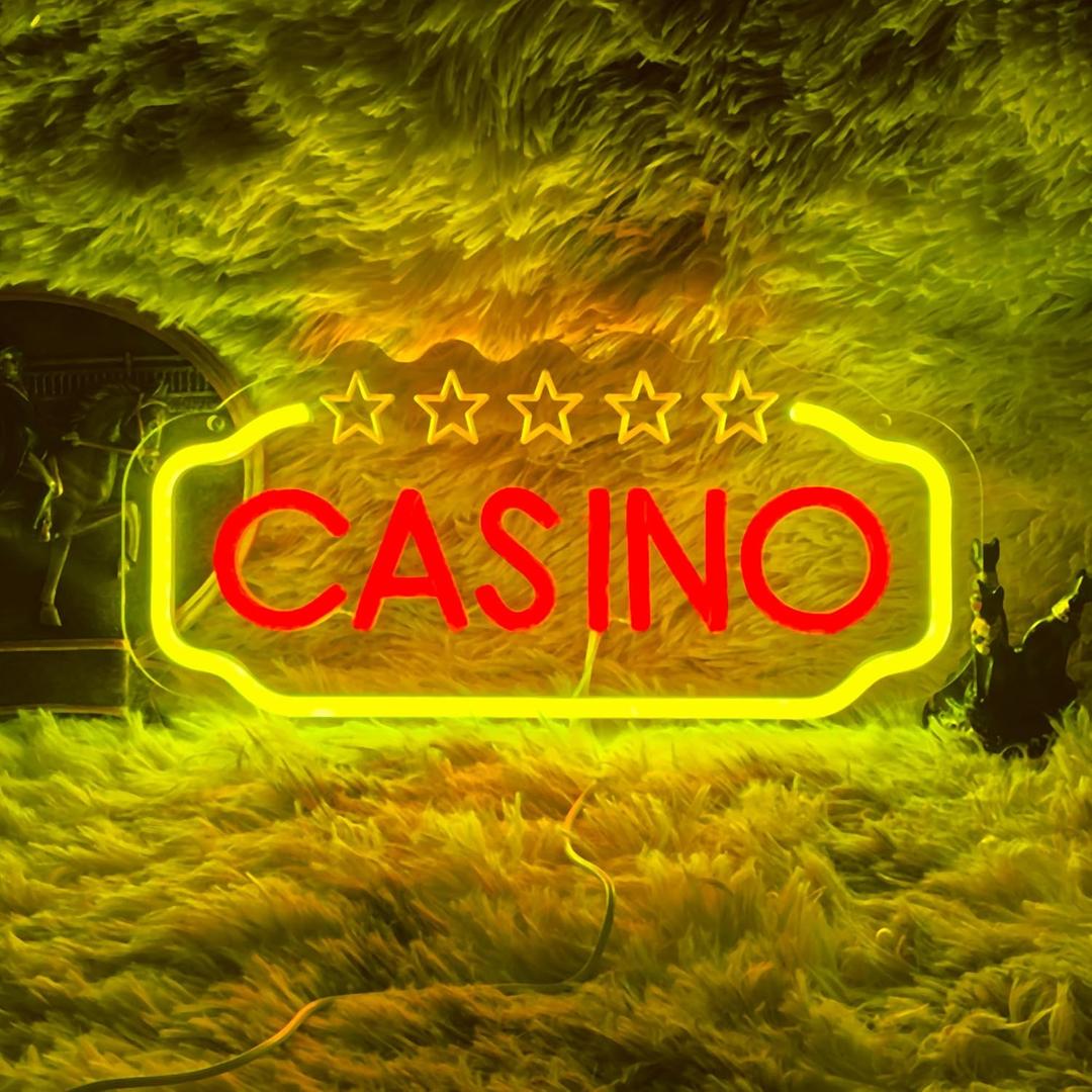 Casino Neon Sign Dimmable Casino LED Light Wall Decoration Casino Club Commercial Casino Man Cave Party Decoration Gift for Friends (cup-yellow)