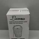 Lamosi 12 oz Disposable Coffee Cups with Lids, 50 Pack Insulated Hot Cups To Go Paper Coffee Cups with Lids and Straws, Corrugated Ripple Wall Cup for Hot Drink, Office, Coffee Bar (Champagne)