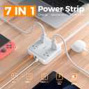 TESSAN Surge Protector Flat Extension Cord 5Ft, Ring Plug Power Strip with 4 Outlets 3 USB Ports (1 USB C), 900 Joules Protection, Multiple Wall Outlet Extender Suitable for Home Office Dorm, Grey