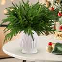 12 PCS 18 Inch Christmas Norfolk Pine Branches Stems, Real Touch Faux Fake Artificial Christmas Branches DIY Crafts for Xmas Indoor Outdoor Home Decor