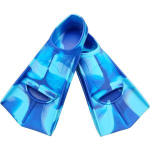 Kids Swim Fins,Comfortable Silicone Flippers for Swimming and Diving,Size Suitable Beginners Kids Girls Boys Adults (3XS ( US Kids 8-11.5 ), AAC-OceanBlue)