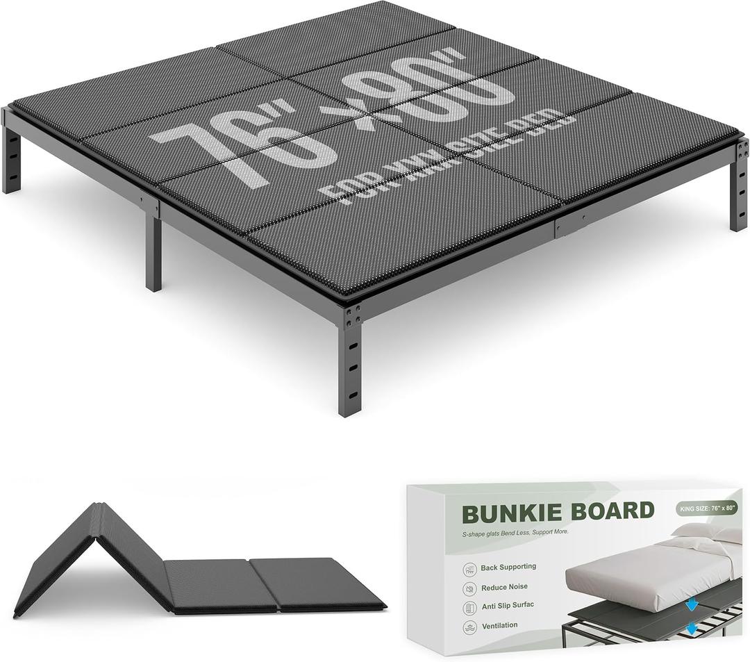 Bunkie Boards King Size(80"x76"), 8mm Bed Boards, King Size BunkieBoards to Stop Sagging, Light and Thin, Breathable, Noise Minimizing, Moisture Resistant Bunkieboards