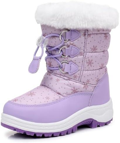 Blikcon Kids Boys Girls Snow Boots Water-resistant Winter Boots - Warm Plush Faux Fur Lined, Side Zipper & Non-Slip Sole (Toddler/Little Kid) Size 9