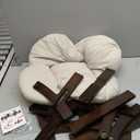 Elevated Wooden Cat Bed with Fluffy Cushion Raised Lounge Sofa