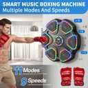 Music Boxing Machine for Adults & Kids, Interactive Music Punching Machine with 2 Gloves, Large Size Wall Mounted Electronic Boxing Target with 11 Modes & 9 Speeds for Home, Office and Gym, 15.16" x 15.16"