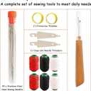 2 x 37PC Complete Sewing Kit - Big Eye Steel Sewing Needles Kit Stainless Steel Sewing Needle Kit Hosenwelt Sewing Kit Stainless Steel HandSewing Needles Premium Portable Sewing Supplies Set