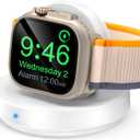 2026 Upgraded for Apple Watch Charger Magnetic Fast Charging Dock,Portable Wireless Charging Stand Compatible with iWatch Series Ultra/SE/11/10/9/8/7/6/5/4/3/2 Support Nightstand Mode-White