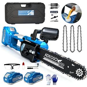 12" Brushless Cordless Chainsaw, Hand Held Cordless Chain Saw with 2 x 4.0Ah Batteries,3 x Durable Chains,Electric Chainsaws Lightweight Handheld Saw for Tree Trimming, Wood Cutting, Pruning