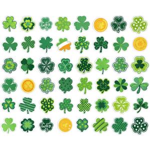 3 x JarThenaAMCS 48Pcs St. Patrick's Day Iron-On Sew-On Patch 2.4 Inch Shamrock Heat Transfer Iron Patches Lucky Clover Embroidered Cloth Patches for Irish DIY Crafts Clothing Fabric