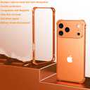 for iPhone 17 Pro Bumper Case Metal - No Back Design Compatible with MagSafe Aluminum Backless Edge Frame Fast Heat Dissipation Shockproof Slim Minimalist Protection Case for iPhone 17 Pro (Orange)
