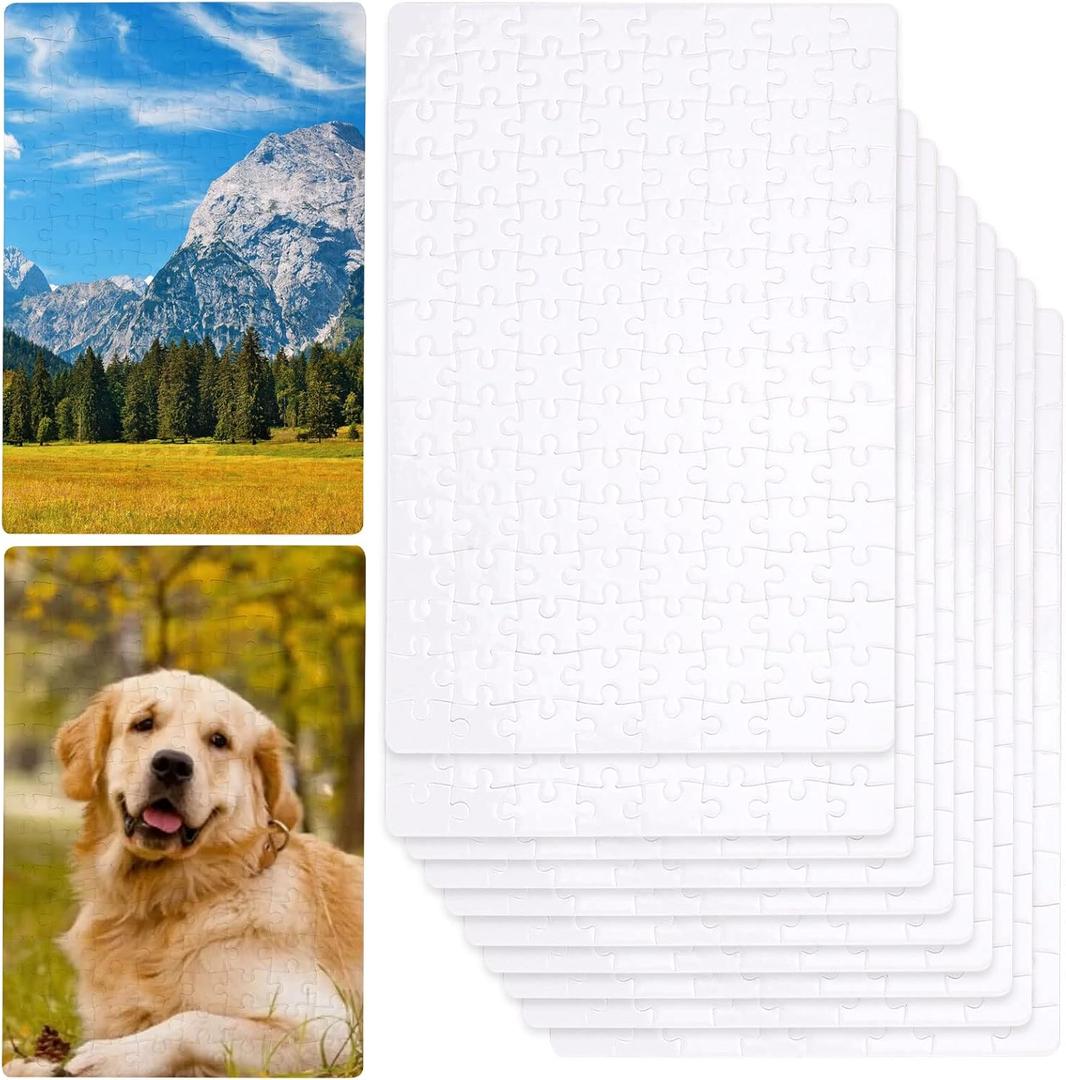 JEUIHAU 20 Sets 11.3 x 7.9 Inches Blank Sublimation Puzzle, 120 Pieces Sublimation Puzzle Blanks for Sublimation Blanks Heat Press Transfer Make Your Own Puzzles