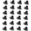 Cobahom 24 Pcs Small Mini Octopus Plastic Hair Claw Clips for Thin Hair - No-Slip Styling Accessories for Women and Girls (Black, Hair Styling)
