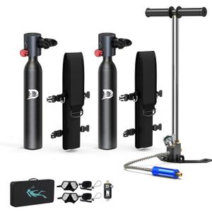 DEDEPU Scuba Tank 0.5L Mini Scuba Tanks Diving Tank 5-10 Minutes Scuba Air Tank DOT Certification Lung Tank D0.5B Black
