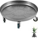 LeafLassie Heavy Duty Plant Caddy with Wheels 12 Inch, 360° Caster, Outdoor Rolling Plant Dolly That is Not Easily Rusted, Indoor Metal Plant Cart with Rollers, Plant Pot Trolley, Silver 2 Pack