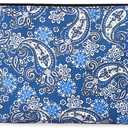 GUSTARIA Empty Mahjong Tiles Bag,Suitable for 1.2 "(30mm) standard size American mahjong tiles,Thickened Blue Printed Bag (Case Only)