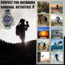 23-in-1 Survival Military Digital Watch, Mens Tactical Multi-Functional and Adjustable Wristband Outdoors Waterproof Sports Dual Dial Watches with Compass Paracord Band (Gray Yellow Camouflage)