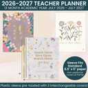 bloom daily planners 2026-2027 Academic Year Teacher Planner & Calendar - 7 Period Lesson Plan Organizer Book for Classroom or Homeschool - 9" x 11" (Interchangeable Cover) - Cool Tones