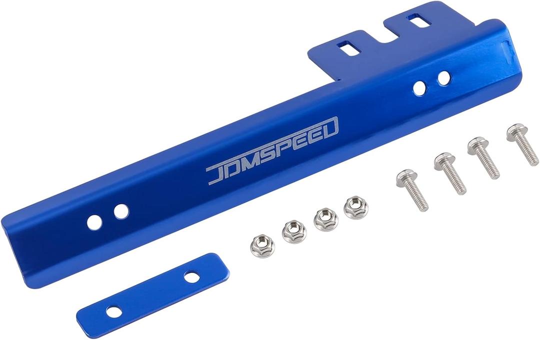 JDMSPEED Universal Blue Front Bumper License Plate Mount Bracket Relocator Holder Bar