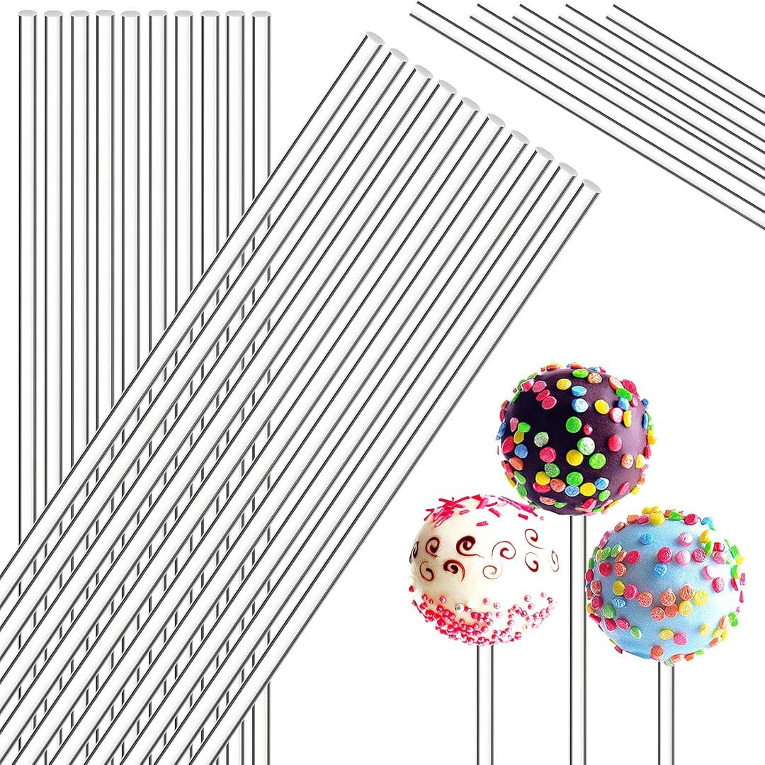 Zopeal 200 Pcs Acrylic Lollipop Sticks Clear Cake Pops Rods Cake Topper Candy Cupcake Treat Stick for Wedding Chocolate Cookie Dessert Handmade DIY Crafts Party Decor Gardening(6 x 0.12 Inches,Clear)