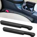 Leather Car Seat Gap Filler Spacer Universal Seat Gap Filler Plug for Car SUV Truck Fit Organizer Fill The Gap Between Seat and Console Stop Things from Dropping Black