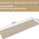 PURE ERA Carpet Stair Treads Tape Free Non Slip Indoor Stair Carpet Stair Protectors Pet-Friendly Non-Slip Skid Resistant Washable Reusable 8" x 30"(14 Pieces,Cream Gray Mini-Diamond Trellis)
