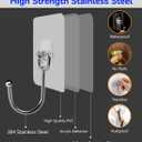 Large Adhesive Hooks, 12-Pack Sticky Hangers for Hanging Heavy Duty, Transparent Waterproof Oil-Proof and Rustproof, Towel and Coats Hooks for Bathroom,Kitchen Home and Office