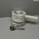 Hot Pot Electric With Steamer, 1.6L Ramen Cooker Non-Stick Sauté Pan for Steak, Egg, Fried Rice, Ramen, Oatmeal, Soup, Portable Personal Perfect Suit Dorm Room and Apartment (White)