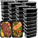 50-Pack Meal Prep Containers, 26 OZ Microwavable Reusable Food Containers with Lids for Food Prepping, Disposable Lunch Boxes, Plastic Food Boxes- Stackable, Freezer Dishwasher Healthy