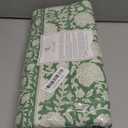 ATOSII Shalimar Green 100% Cotton Rectangle Spring Tablecloth, Handblock Floral Print Linen Table Cloth for Kitchen Dining I Parties, Outdoors, Weddings, Easter Holidays I 72 X 108 Inches I 8 Seater