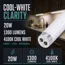 F20T12 20W 24In T12 Fluorescent Tube Light 4100K 1300 Lumens 2 Pack