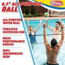 Wahu 100% Waterproof All-Purpose Pool Ball for Beach Volleyball, Soccer, and More, 6.5" Round Water Ball for Beach and Pool Sports Games (Orange)