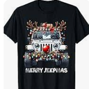 Merry Jeepmas T-Shirt, Black Size XL