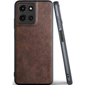 for Motorola Moto G 2025 Case Premium Leather Cover Retro Design Full Protective Phone Case for Motorola Moto G 2025 5G (Coffee, Moto G - 2025)
