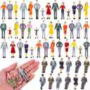 50 Pcs Mini People Figurines 1: 30 Scale Tiny People Model Miniature Sitting and Standing Little Plastic Figurines for Miniature Scenes