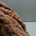 Bigacogo Chunky Knit Throw Blanket for Couch, 40x60 inches, 100% Hand Knitted with Thick Jumbo Chenille Yarn, Cozy Soft Large Rope Knot Cable Crochet Blankets for Sofa Bed Living Room, Caramel