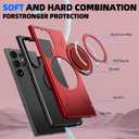 for Samsung Galaxy S24 Ultra Case with 360Rotatable Invisible Magnetic Stand Ring[Compatible with MagSafe] [1*Screen Protector] for S24 Ultra Phone Case Military-Grade Shockproof Slim Red