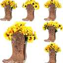 Cinnvoice 6 Pcs Wooden Centerpieces for Tables Baby Shower Decorations Tabletop Boxes Party Favor for Birthday Baby Shower Wedding Garden Tea Party(Cowboy)