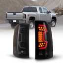 WOLFSTORM LED Tail Lights Fit for 2007-2013 Chevy Silverado, Chevy Silverado Pickup Tail Lights Assembly Replacement,1 Pair(Smoke Lens)